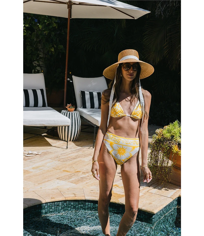 Antonio Melani x Stephanie Covington Sonia Scarf Placement Print Triangle Swim Top