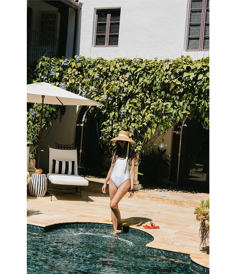 Antonio Melani x Stephanie Covington Vanessa Whipstitch Detail Classic One Piece Tank Swimsuit