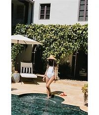 Antonio Melani x Stephanie Covington Vanessa Whipstitch Detail Classic One Piece Tank Swimsuit