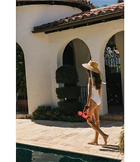 Antonio Melani x Stephanie Covington Vanessa Whipstitch Detail Classic One Piece Tank Swimsuit