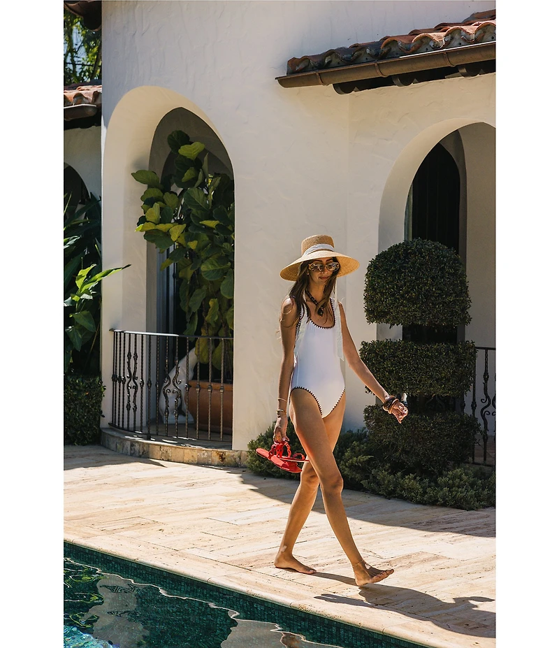 Antonio Melani x Stephanie Covington Vanessa Whipstitch Detail Classic One Piece Tank Swimsuit