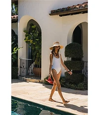 Antonio Melani x Stephanie Covington Vanessa Whipstitch Detail Classic One Piece Tank Swimsuit