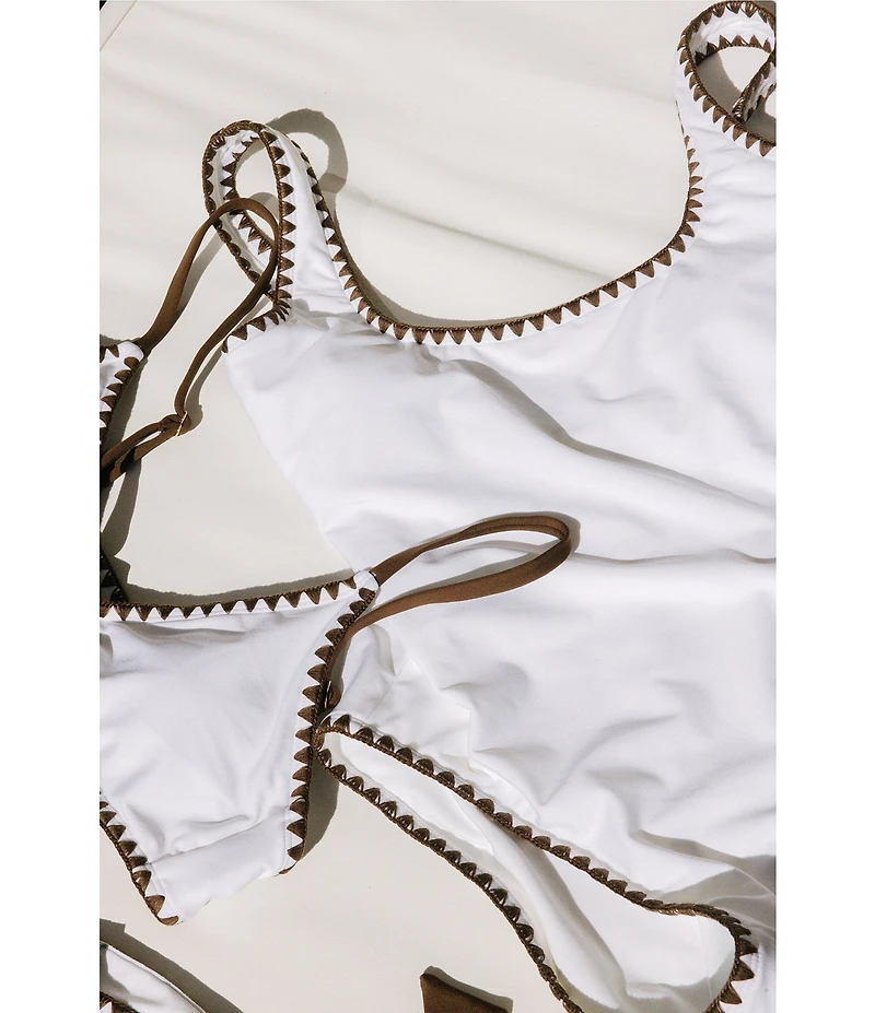 Antonio Melani x Stephanie Covington Vanessa Whipstitch Detail Classic One Piece Tank Swimsuit