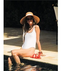 Antonio Melani x Stephanie Covington Vanessa Whipstitch Detail Classic One Piece Tank Swimsuit
