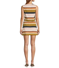Antonio Melani x Style Bungalow Cabana Striped Printed Twill Two Piece Coordinating Blouse And Skirt Set