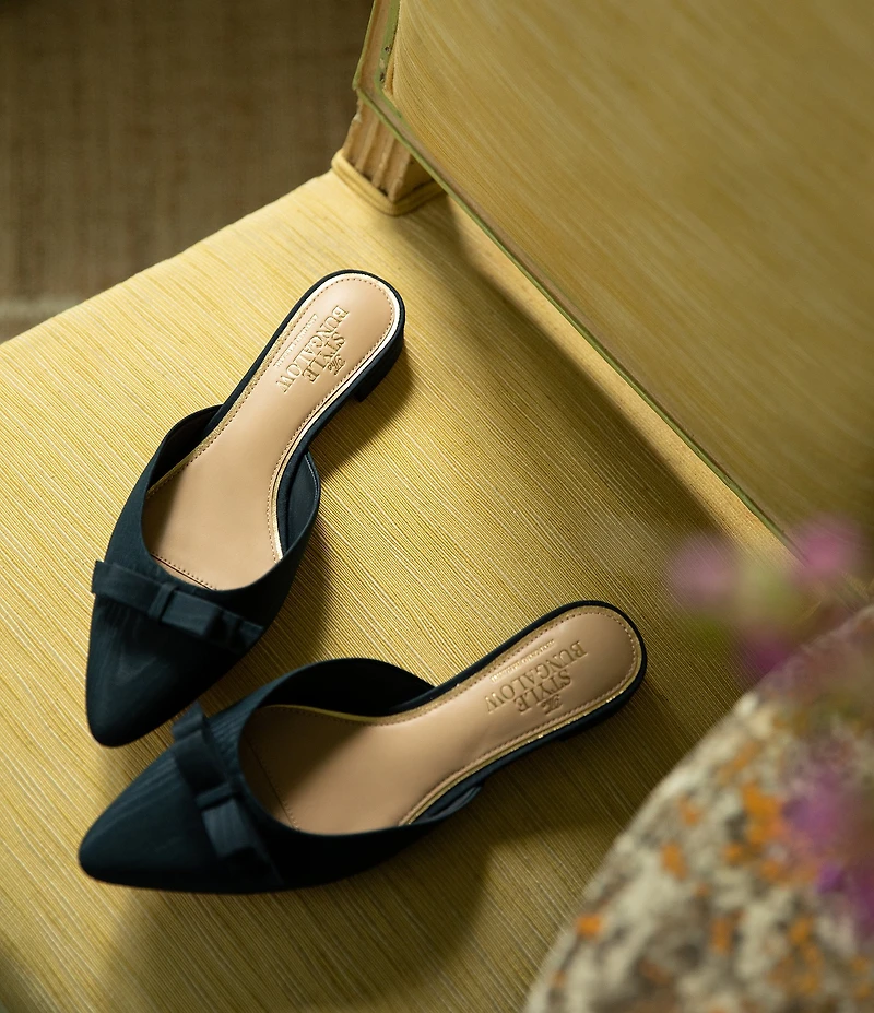 Antonio Melani x Style Bungalow Chez Fabric Bow Detail Mules