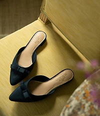 Antonio Melani x Style Bungalow Chez Fabric Bow Detail Mules