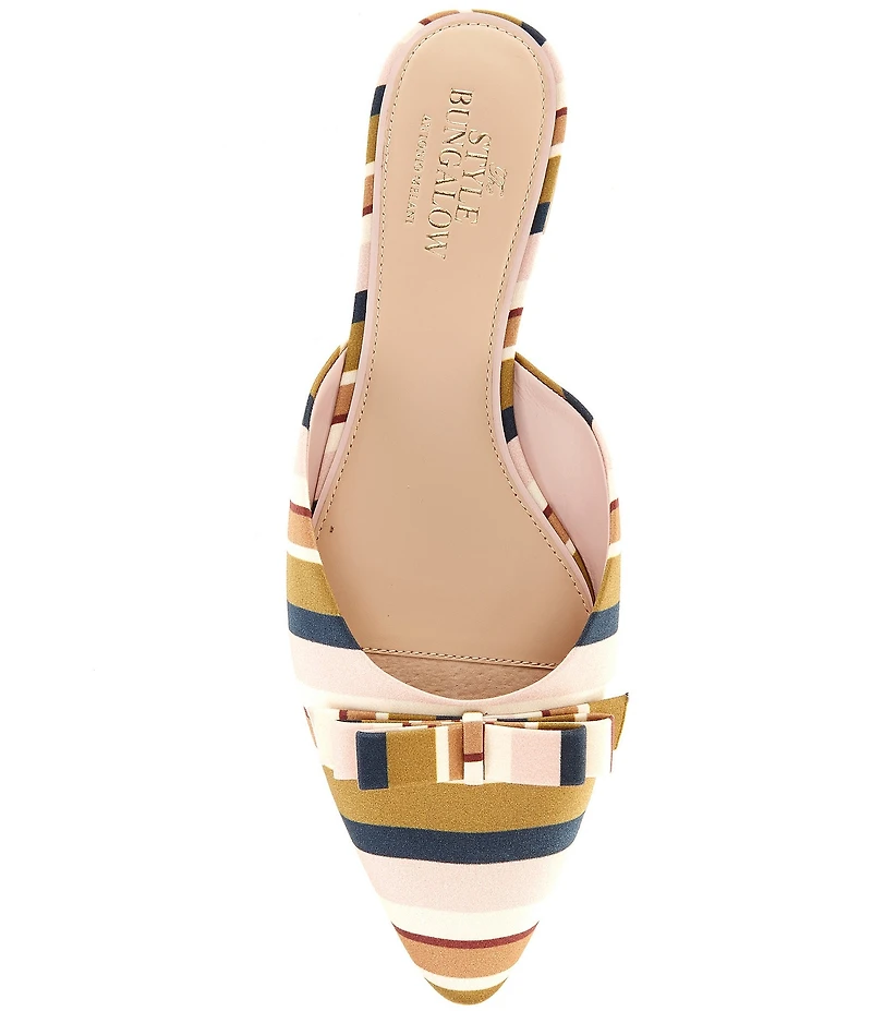 Antonio Melani x Style Bungalow Chez Striped Fabric Bow Detail Mules