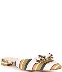 Antonio Melani x Style Bungalow Chez Striped Fabric Bow Detail Mules