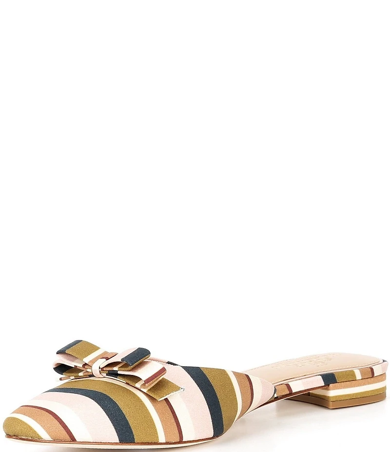 Antonio Melani x Style Bungalow Chez Striped Fabric Bow Detail Mules