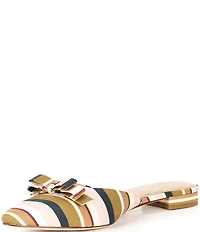 Antonio Melani x Style Bungalow Chez Striped Fabric Bow Detail Mules