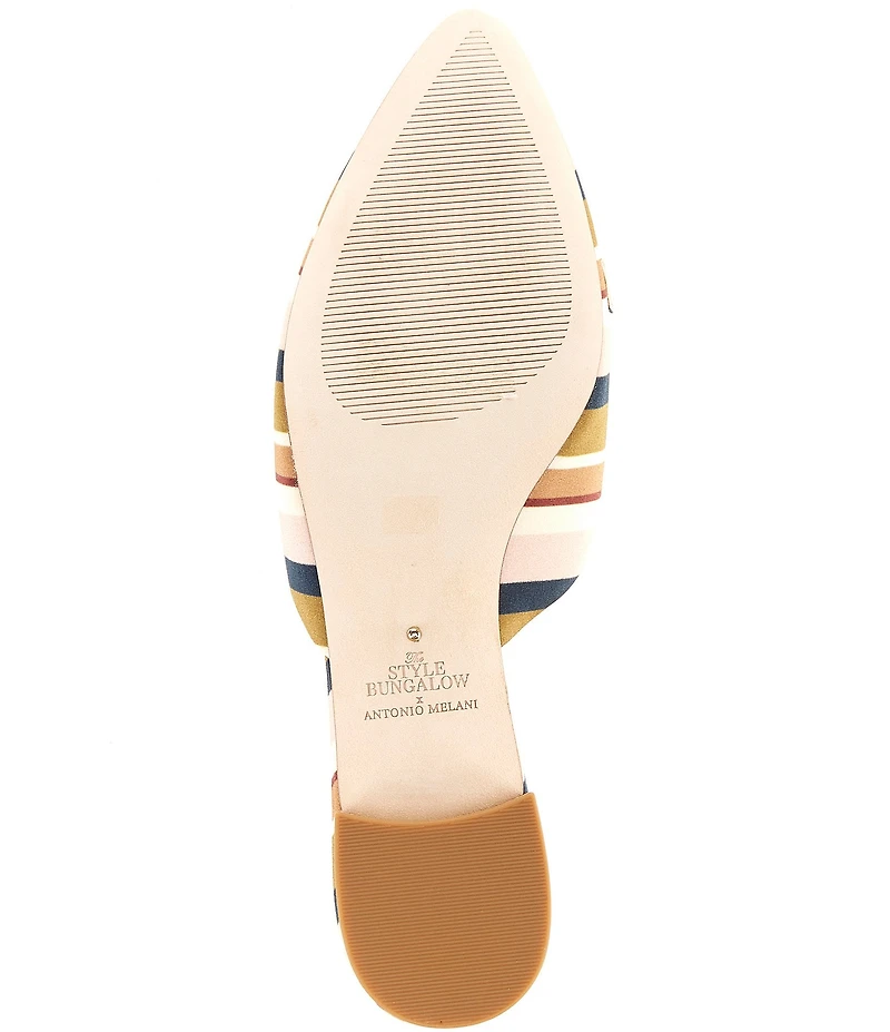 Antonio Melani x Style Bungalow Chez Striped Fabric Bow Detail Mules