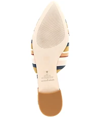 Antonio Melani x Style Bungalow Chez Striped Fabric Bow Detail Mules