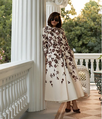 Antonio Melani x Style Bungalow Chintz Canvas Floral Print Peter Pan Collar Car Coat