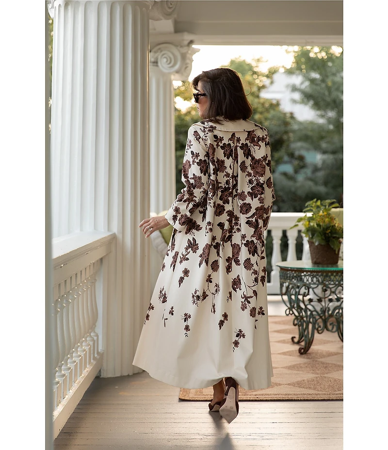 Antonio Melani x Style Bungalow Chintz Canvas Floral Print Peter Pan Collar Car Coat