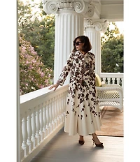 Antonio Melani x Style Bungalow Chintz Canvas Floral Print Peter Pan Collar Car Coat