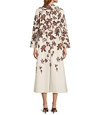 Antonio Melani x Style Bungalow Chintz Canvas Floral Print Peter Pan Collar Car Coat