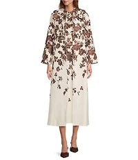Antonio Melani x Style Bungalow Chintz Canvas Floral Print Peter Pan Collar Car Coat