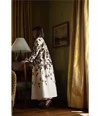 Antonio Melani x Style Bungalow Chintz Canvas Floral Print Peter Pan Collar Car Coat