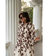 Antonio Melani x Style Bungalow Chintz Canvas Floral Print Peter Pan Collar Car Coat