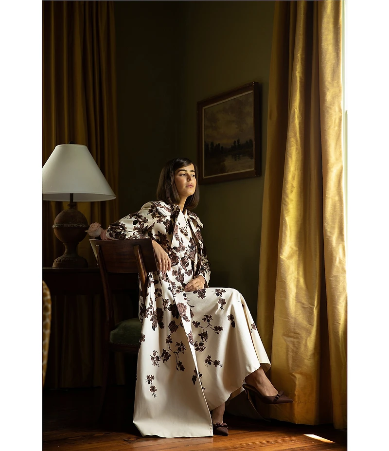 Antonio Melani x Style Bungalow Chintz Canvas Floral Print Peter Pan Collar Car Coat