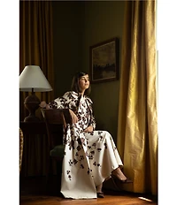 Antonio Melani x Style Bungalow Chintz Canvas Floral Print Peter Pan Collar Car Coat