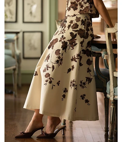 Antonio Melani x Style Bungalow Chintz Floral Canvas Side Pocket A-Line Skirt