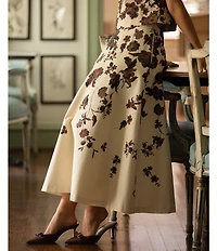 Antonio Melani x Style Bungalow Chintz Floral Canvas Side Pocket A-Line Skirt