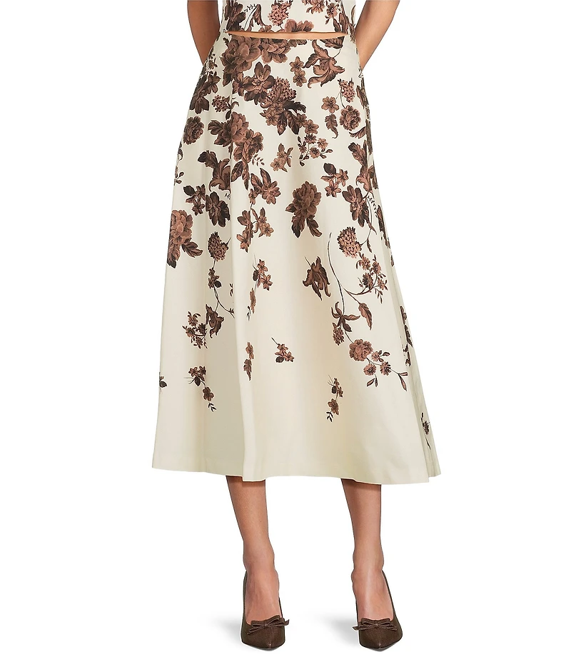 Antonio Melani x Style Bungalow Chintz Floral Canvas Side Pocket A-Line Skirt