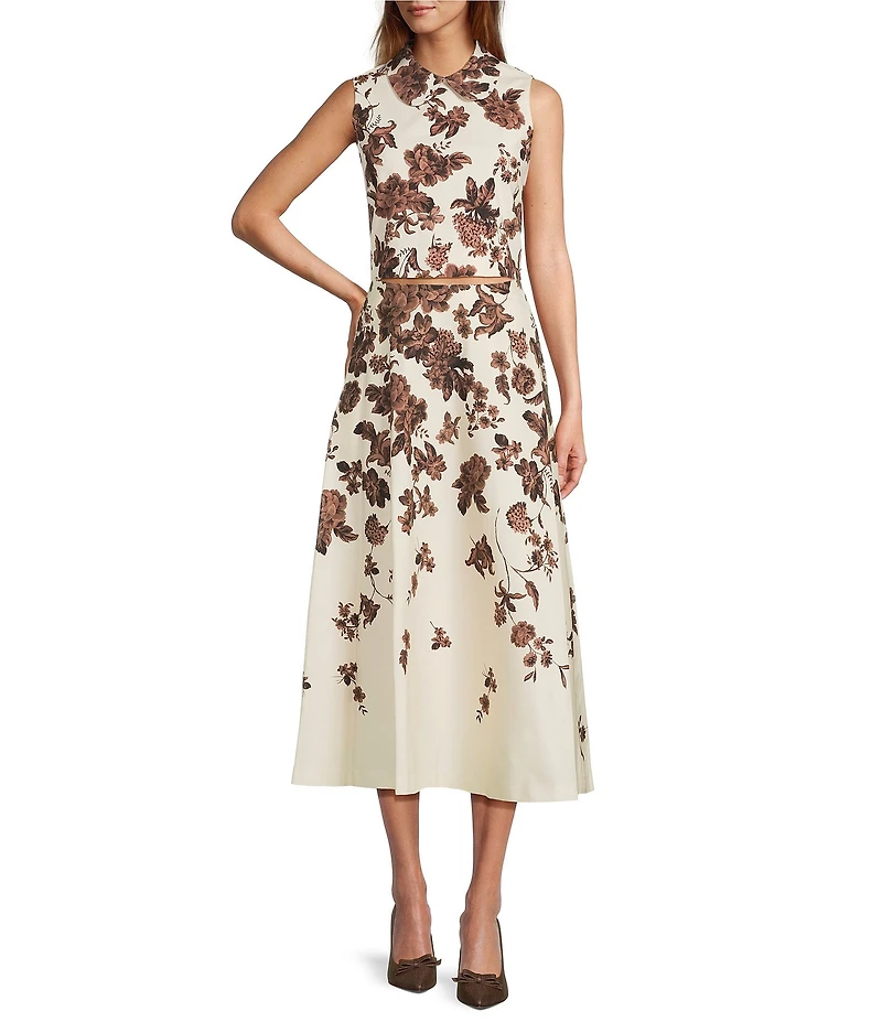 Antonio Melani x Style Bungalow Chintz Floral Canvas Side Pocket A-Line Skirt