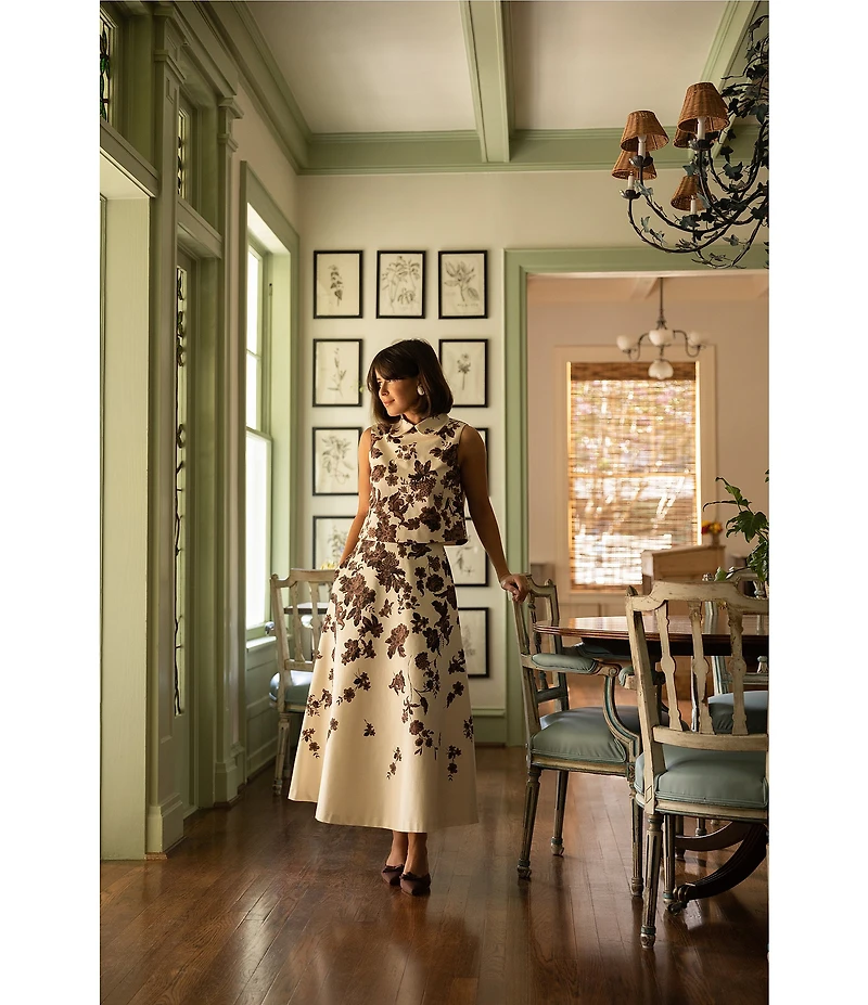 Antonio Melani x Style Bungalow Chintz Floral Canvas Side Pocket A-Line Skirt