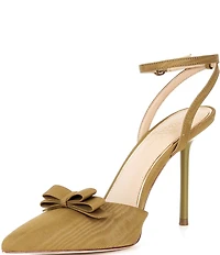 Antonio Melani x Style Bungalow Colette Fabric Bow Detail Ankle Wrap Stiletto Pumps