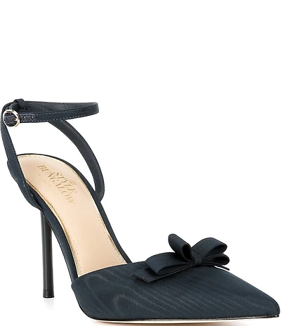 Antonio Melani x Style Bungalow Colette Fabric Bow Detail Ankle Wrap Stiletto Pumps