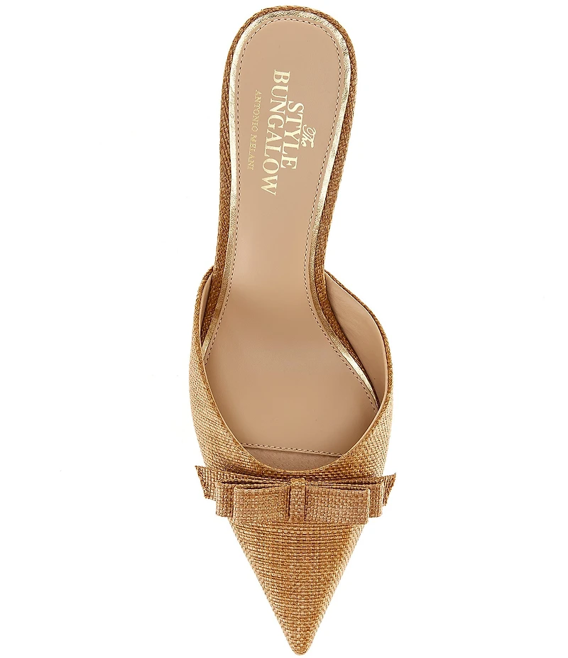 Antonio Melani x Style Bungalow Lido Raffia Bow Detail Dress Mules