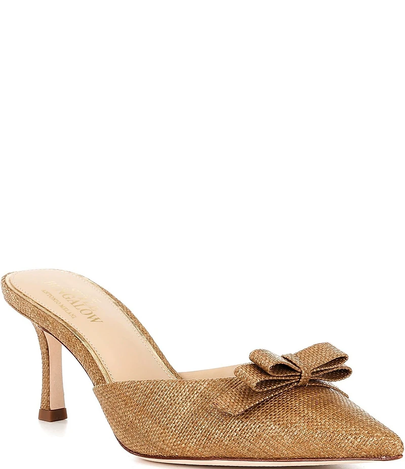 Antonio Melani x Style Bungalow Lido Raffia Bow Detail Dress Mules