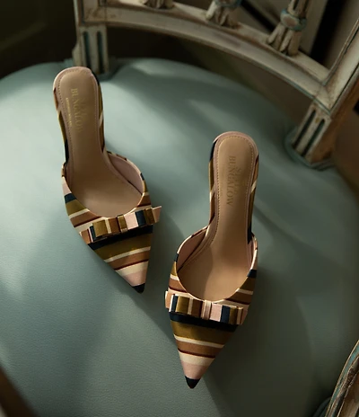 Antonio Melani x Style Bungalow Lido Stripe Print Bow Detail Dress Mules