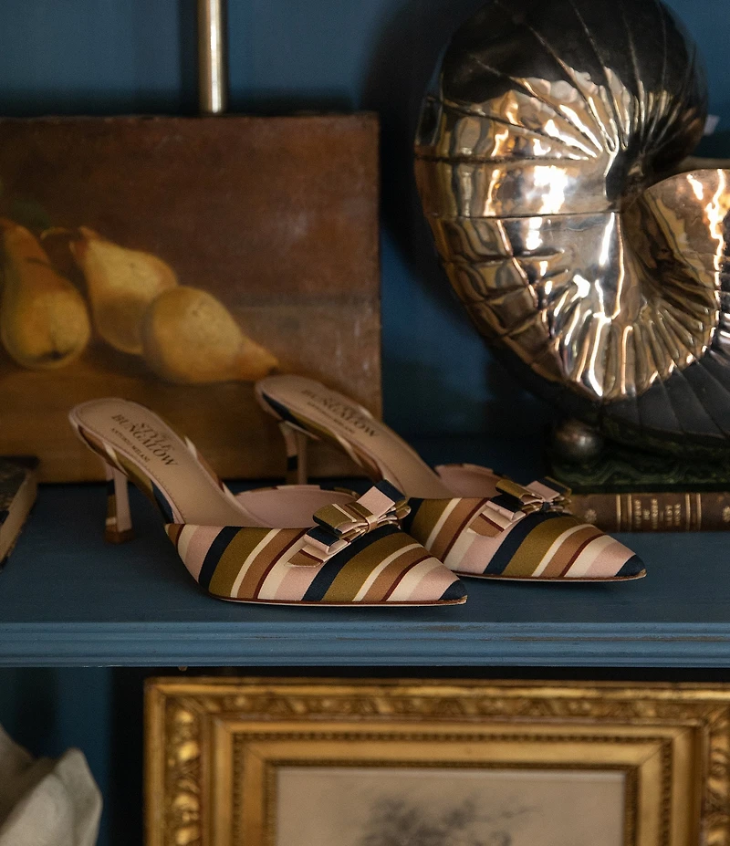 Antonio Melani x Style Bungalow Lido Stripe Print Bow Detail Dress Mules