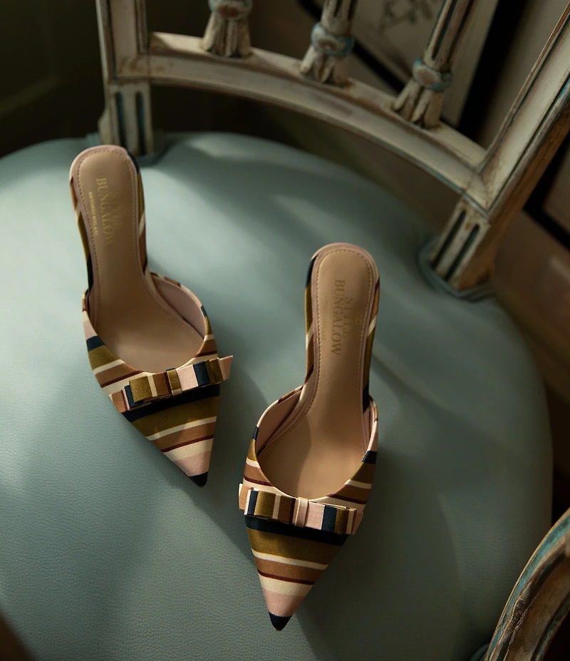 Antonio Melani x Style Bungalow Lido Stripe Print Bow Detail Dress Mules