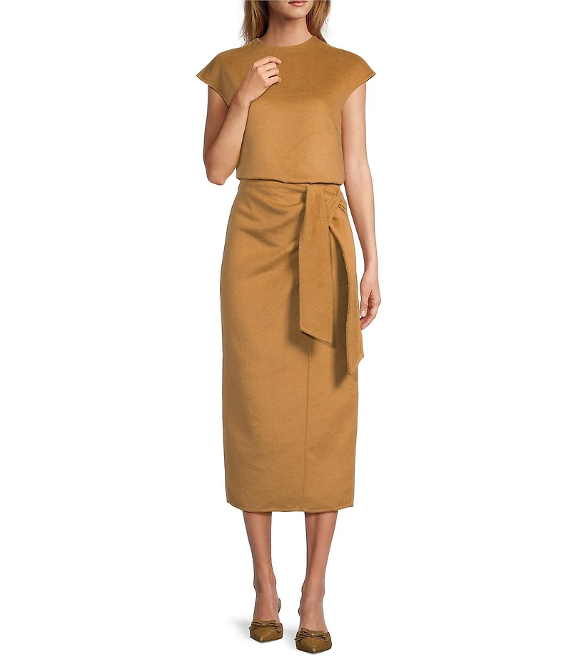 Antonio Melani x Style Bungalow The Conservatory Two Piece Wool Blend Blouse & Pencil Skirt Set