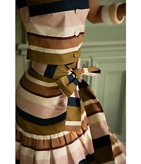 Antonio Melani X Style Bungalow The Town Sateen Stripe Coordinating A-Line Midi Skirt