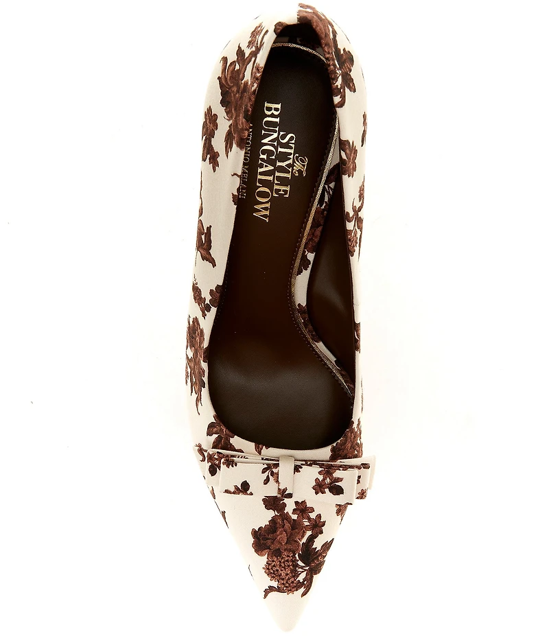 Antonio Melani x Style Bungalow Worth Floral Fabric Bow Detail Stiletto Pumps