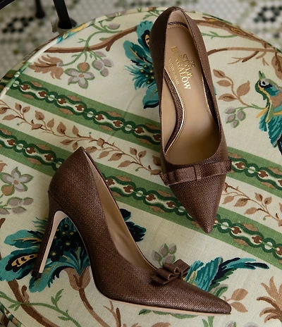 Antonio Melani x Style Bungalow Worth Raffia Bow Detail Stiletto Pumps