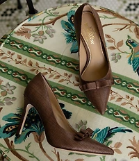 Antonio Melani x Style Bungalow Worth Raffia Bow Detail Stiletto Pumps