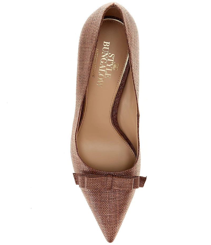 Antonio Melani x Style Bungalow Worth Raffia Bow Detail Stiletto Pumps