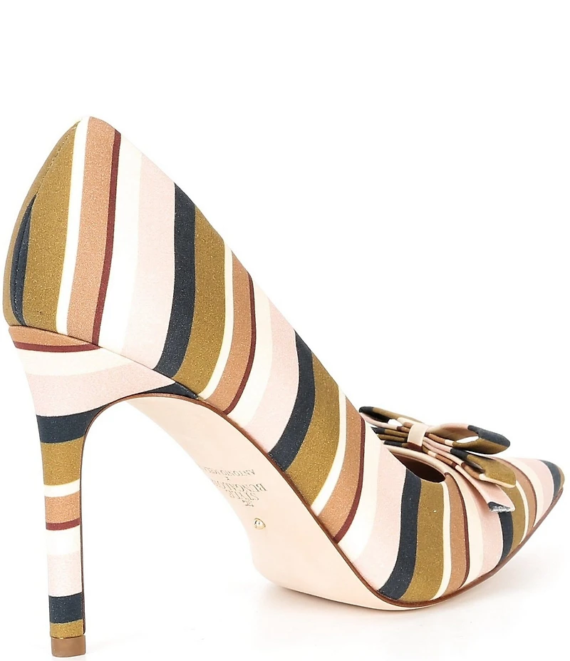 Antonio Melani x Style Bungalow Worth Striped Fabric Bow Detail Stiletto Pumps