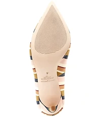 Antonio Melani x Style Bungalow Worth Striped Fabric Bow Detail Stiletto Pumps