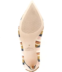 Antonio Melani x Style Bungalow Worth Striped Fabric Bow Detail Stiletto Pumps