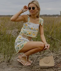 Antonio Melani x Style by Simkins Hampton Leather Ankle Wrap Flat Sandals