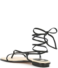 Antonio Melani x Style by Simkins Hampton Leather Ankle Wrap Flat Sandals