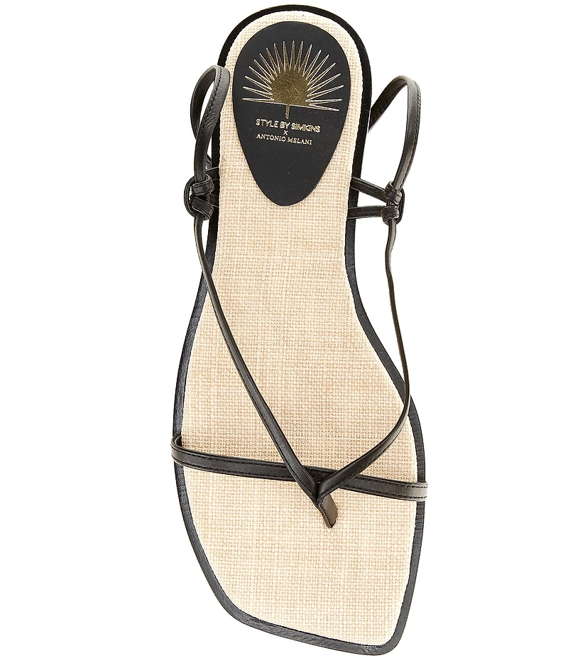 Antonio Melani x Style by Simkins Hampton Leather Ankle Wrap Flat Sandals